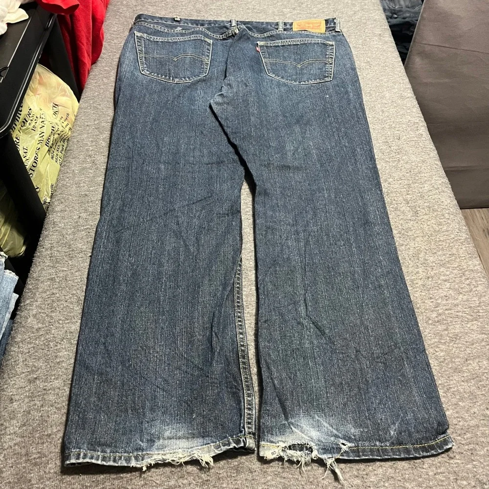 Levis 559 Relaxed Straight Leg Jeans Mens 40x32 Blue Distressed Denim Pants